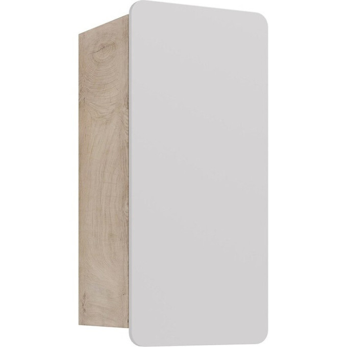 Полупенал LEMARK OLIVIA 35 см подвесной, 1 дверный, открывание лево/право, корпус Дуб кантри, фасад белый глянец LM08OL35PL