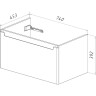 Тумба LEMARK BUNO MINI 80 см под раковину, подвесная, 1 ящик, белый глянец LM05BM80T